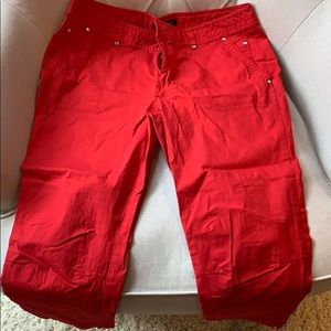 Red cargo pants